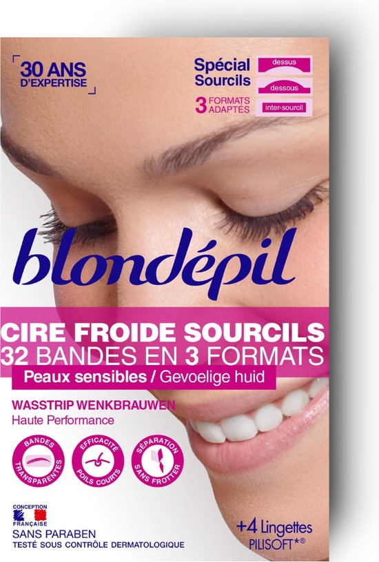 Blondepil Wenkbrauw Ontharingstrips - 32 Wax Strips