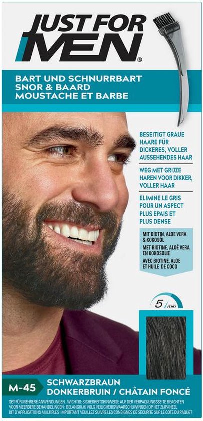 Just for Men Snor en Baard Haarkleuring Donkerbruin -28 gram