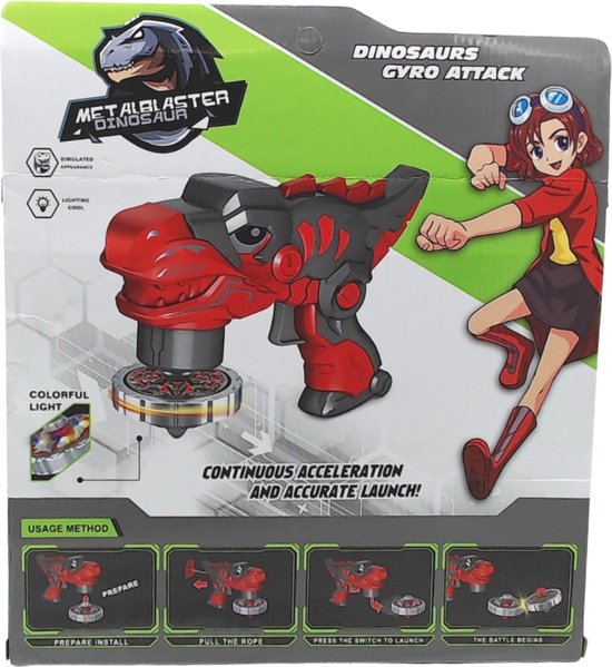 Dinosaurus Gyro Attack 03 LED Fidget Launcher Wapen - 3+