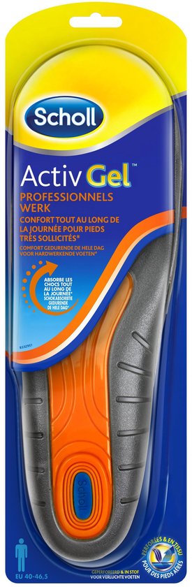 Scholl Voetzolen Gel Activ Work maat 42 - 46,5 Voor Mannen - 1 paar