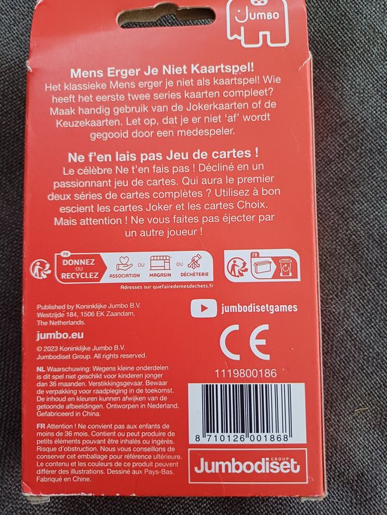 Mens erger je niet kaartspel
