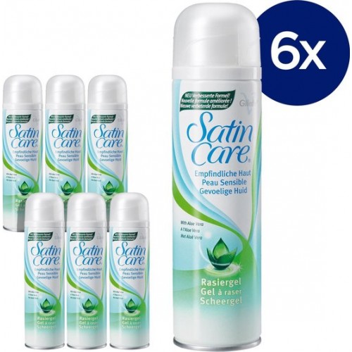 Gillette Venus Satin Care Gevoelige Huid - 6 x 200ml Voordeelverpakking