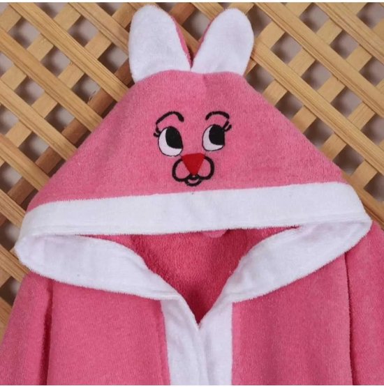 Kinderbadjas voor Jongens en Meisjes - Kinderbadjas - Gekleurde Badjas - Katoenen Badjas - Roze - 11/12 Jaar