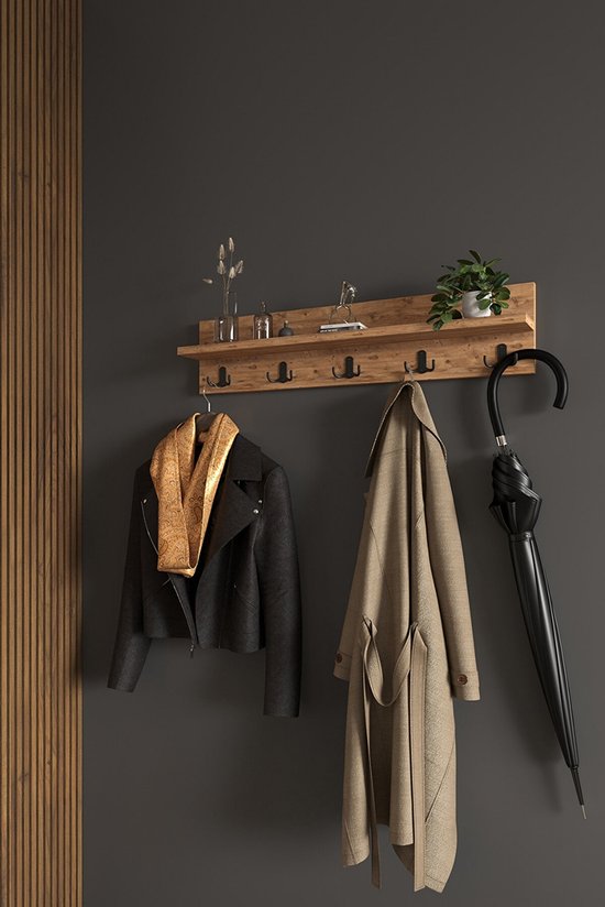 Kapstok - Wandhanger - Kledingrek - 80 Cm - Pijnboom