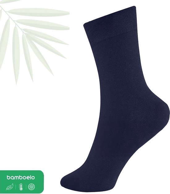 Emre Socks - 12 Paar - Bamboe Sokken - Dames en Heren - Zakelijk en Dagelijks Leven - Lange Sokken - Antibacterieel Sokken - Zacht en Ademend - Luxe Marineblauw - Maat 39/42