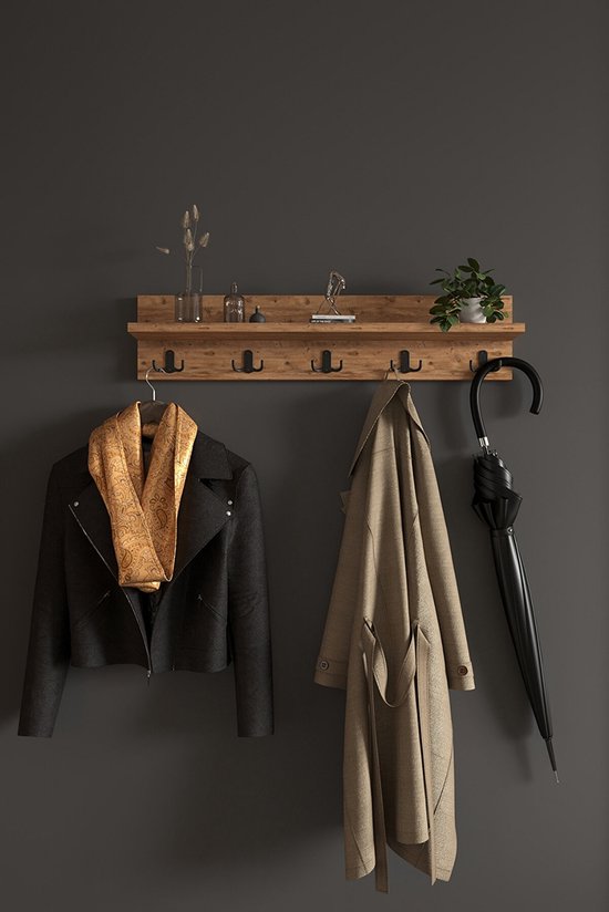 Kapstok - Wandhanger - Kledingrek - 80 Cm - Pijnboom