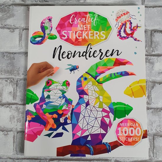 Creatief met stickers - Neon dieren - Stickerboek - Creatieve stickerkunst