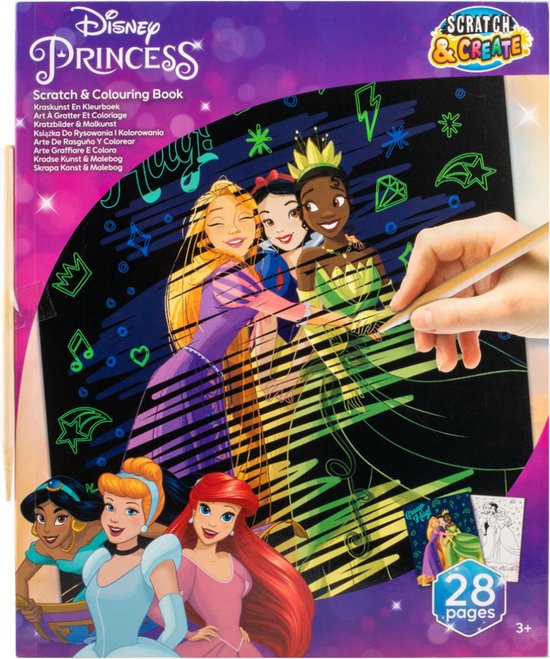 Disney Princess Kleur & Krabbelboek Voor Kinderen - 28 Pagina’s Creatief Plezier