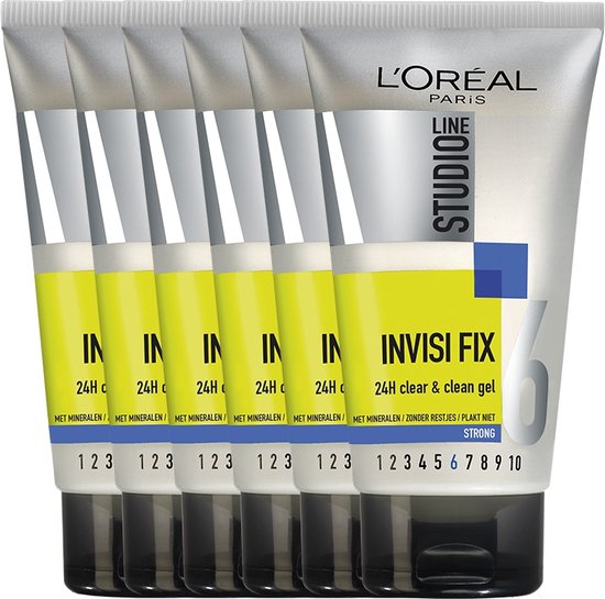 6x L’Oréal Studio Line Invisi Fix 24H Clear & Clean Gel Strong 150 ml