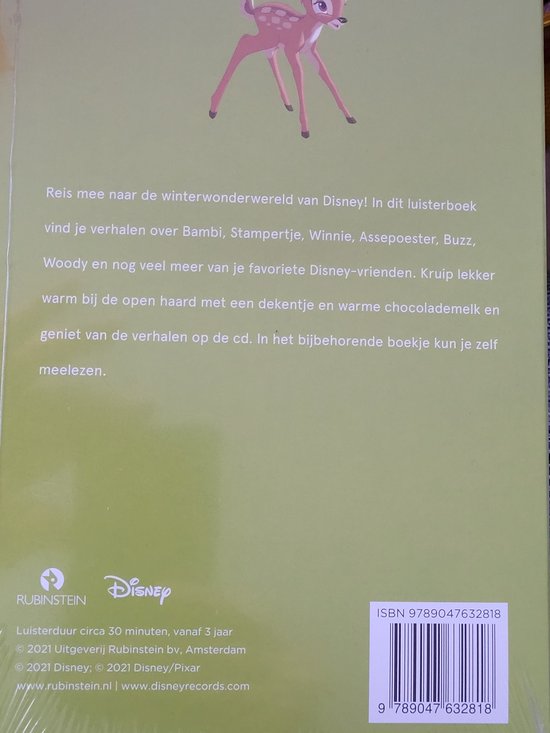 Winterse Disney verhalen 2021 - Disney luisterboek 1 CD - Verhalen over Bambi, Stampertje, Winnie, Assepoester, etc