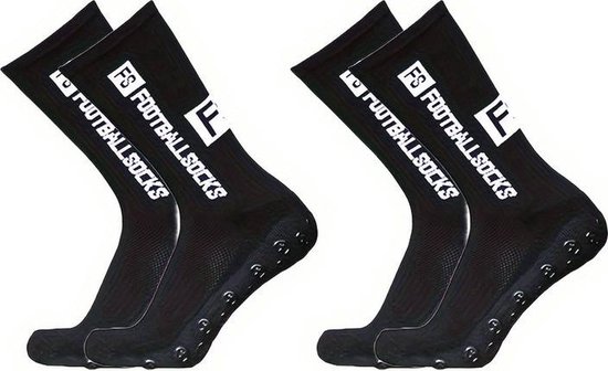 2-Pack Gripsokken Voetbal Zwart Sportsokken Anti-Blaren (Maat 39-44) - 2 paar