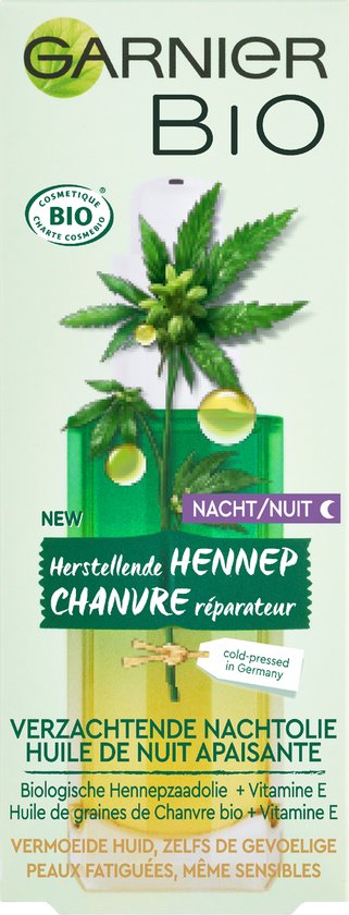 Bio Verzachtende Hennep Nachtolie Vermoeide & Gevoelige Huid 30ml