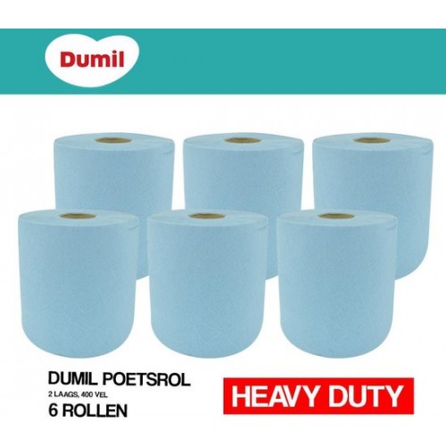 Dumil Extra Stevig 400 Sheets 2 Laags Poetsrollen - 6 Pack