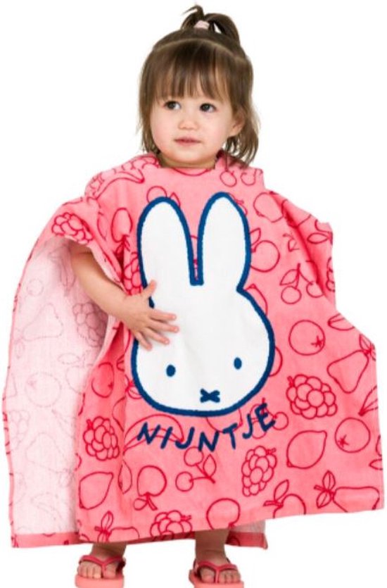 Nijntje | Badponcho | Badcape | Poncho met capuchon | Roze | 50 x 50 cm