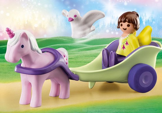 PLAYMOBIL 1.2.3 Eenhoornkoets met fee - 70401