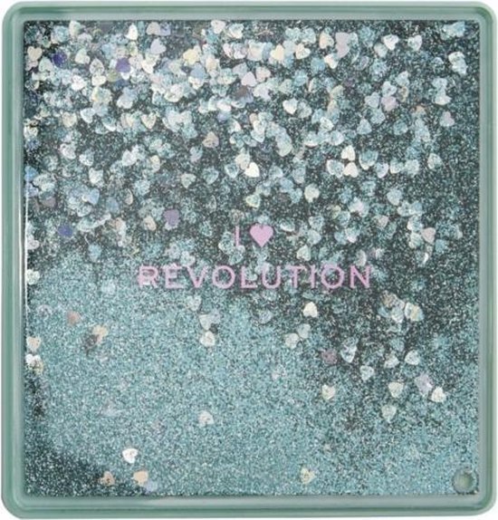I HEART REVOLUTION Starry Eyed Oogschaduw Palet Mintgroene verpakking met glitters erin verwerkt - Hoog gepigmenteerde oogschaduw