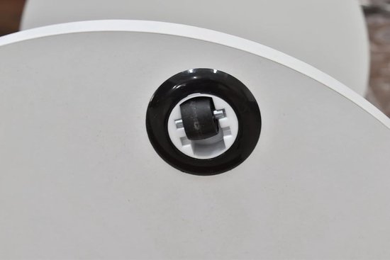 Bijzettafel - Bijzettafel met wielen - Bedtafeltje met Wielen - Tafeltje op Wieltjes - Ronde Bijzettafel - Wit