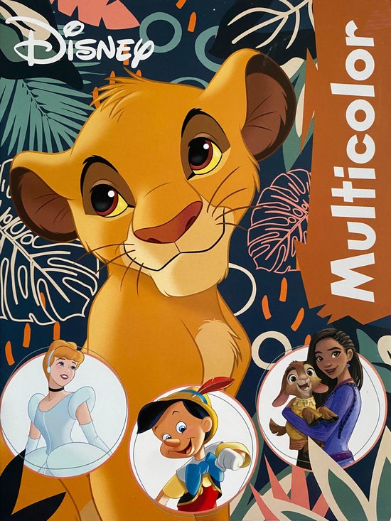 Multicolor - Disney Simba Kleurboek - Diverse Disneyfiguren - 32 Pagina’s - 17 Kleurplaten en 17 Voorbeelden - Voor Kinderen - Knutselen - Creatief - Uitermate Geschikt voor Kleurpotloden en Wasco