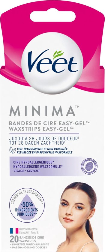 Veet Ontharingsstrips - Gezicht - Hypoallergene Minima - 20 stuks