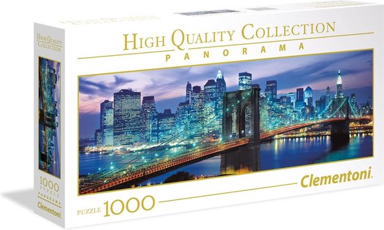 Clementoni Puzzels voor volwassenen - New York Brooklyn Bridge, Panorama Puzzel - 1000 Stukjes