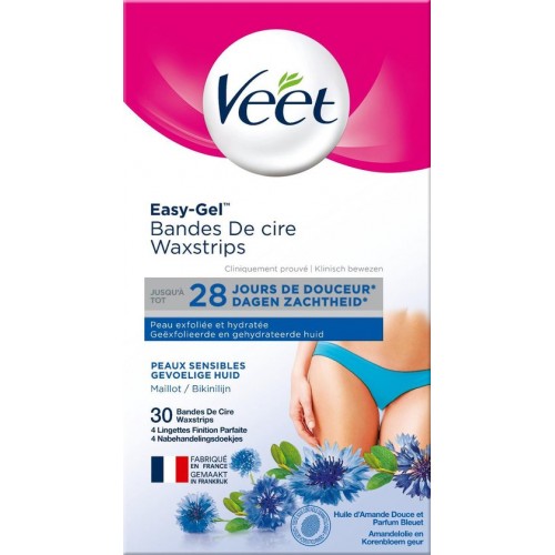 Veet Easy-Gelwax Ontharingsstrips Bikini Gevoelige Huid - 30 stuks