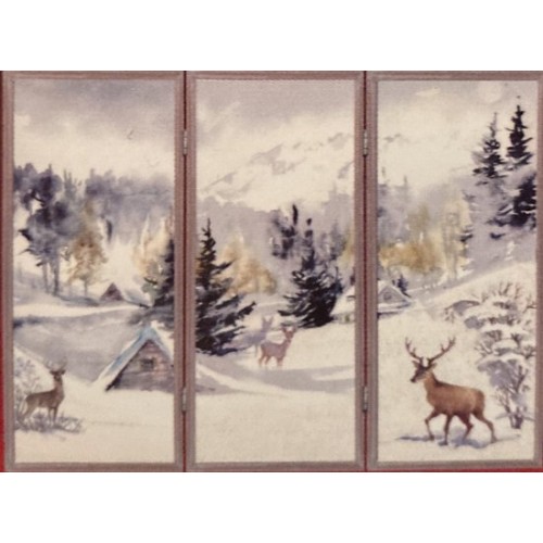 Houten kerst raamscherm met hert