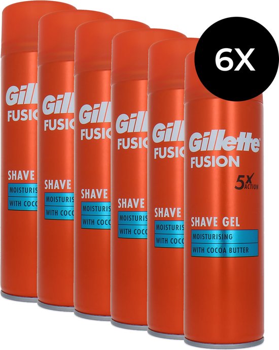 Gillette Fusion5 Ultra Moisturizing Scheergel Mannen - 6x200ml Voordeelverpakking