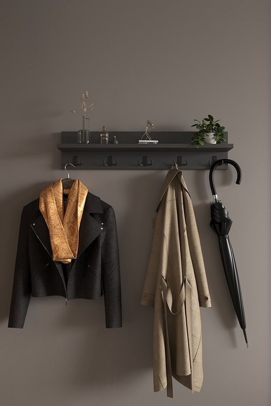 Kapstok - Wandhanger - Kledingrek - 80 Cm - Grijs