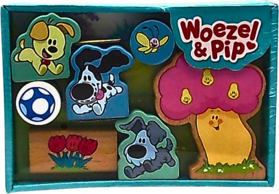 Woezel en Pip 7 Houten Speelblokken - 2+
