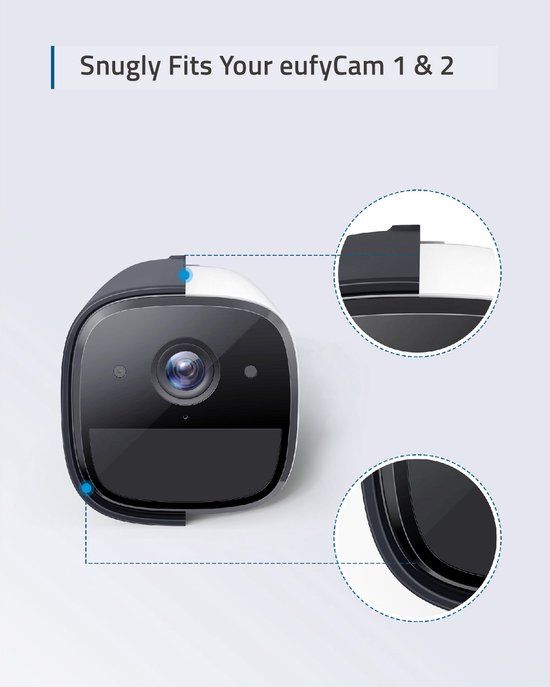 eufy Security - eufyCam 1 & 2 Skin (2-Pack) - Zwart,Beschermende Siliconencase voor eufyCam 1, 2 en 2 Pro - Makkelijk te installeren