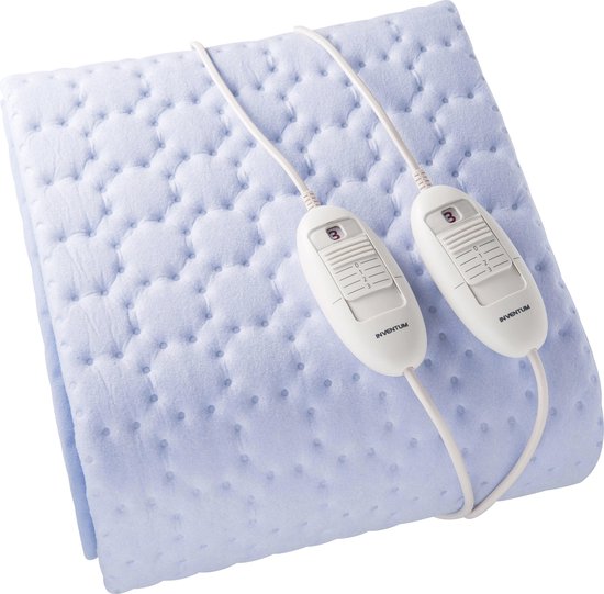 Inventum HN5211L - Elektrische onderdeken - 2 persoons - 150x140 cm - Fleece - Lichtblauw