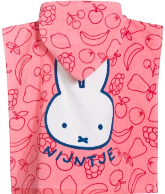 Nijntje | Badponcho | Badcape | Poncho met capuchon | Roze | 50 x 50 cm