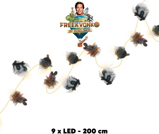 Freek Vonk LED Light Slinger Safari Crazy Cool - 200 cm - Batterijen 2 x AA 1,5V DC (niet inbegrepen)
