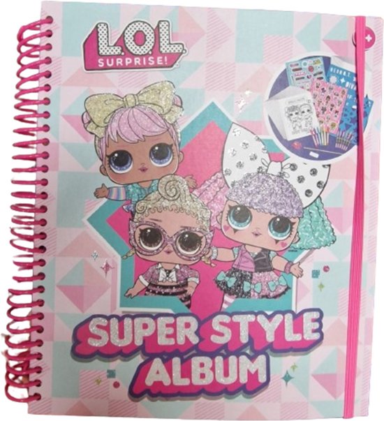 LOL Surprise Super Style Album - Potlood - Gum - Stiften - Waskrijtjes