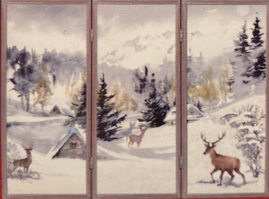 Houten kerst raamscherm met hert