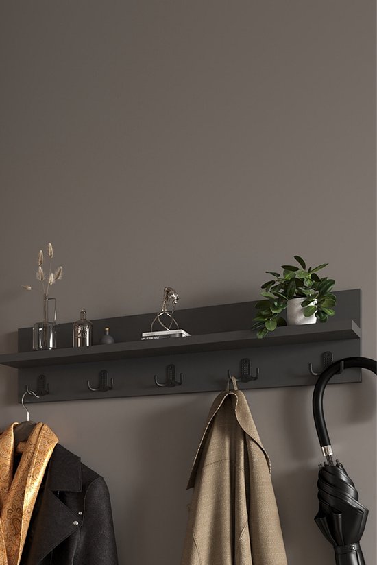 Kapstok - Wandhanger - Kledingrek - 80 Cm - Grijs