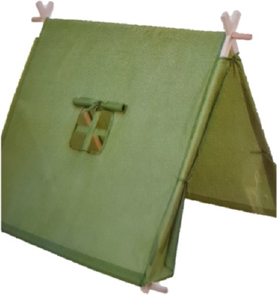 Luxe safari speeltent - afmetingen - 116.5x110x99.5cm - Kleur Donkergroen