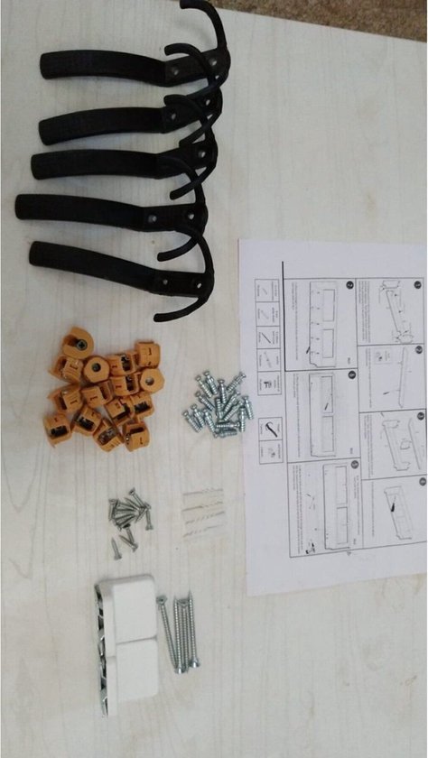 Kapstok 5x2 haken wandkapstok - industrieel hout - 120x37x22 Kapstok - Wall Mounted - Kapstok - Wandkapstok hout metaal - Mdf Pijnboom