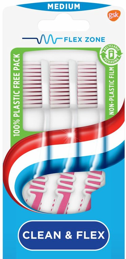 Aquafresh Tandenborstel - Clean & Flex - Medium - 3 stuks