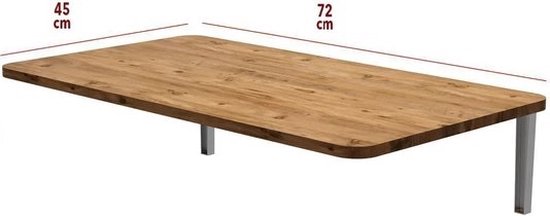 Nestly - Klaptafel - Wandgemonteerde Tafels met Ovale - Ovale Klaptafel - 72x45 cm - Mdf Pijnboom