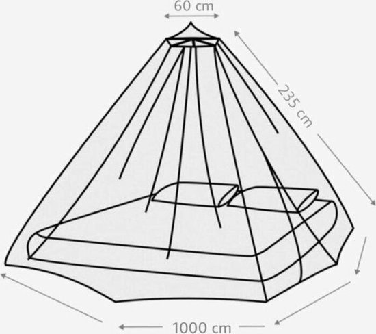 Klamboe 2 Persoons - Klamboe 1 Persoons - Klamboe Baby - Klamboe Tent - Klamboe XXL - 60 x 235 x 1000cm - Anti Muggennet - Extra Groot - Polyester - Inclusief Metalen Ring - Wit- mazionaire