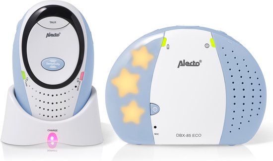Alecto DBX 85 ECO Digital Audio Eco DECT Babyphone (100% Interference-Free, intercom, White)