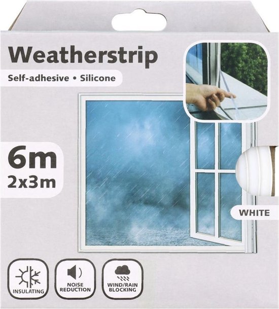 Universele Witte Zelfklevende Weerstrips voor Deuren en Ramen – 6m – Ø 6-9mm - D-type | Waterdichte en Windbestendige Tochtstrips Voor Weer- en Geluidsisolatie | Schuimafdichtingsband | Afdichtingsband | Tochtband | Tochtstrip