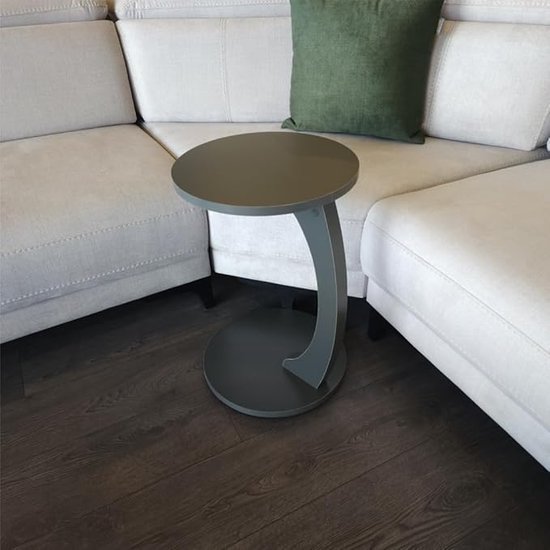 Nestly - Bijzettafel, Salontafel, Wiel C Tafel, Banktafel, Nesttafel, Servicetafel, Mdf Antraciet