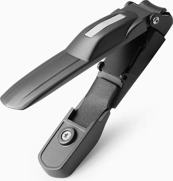 Maxenza Nagelknipper Set - Teennagelknipper - RVS - Nagelknipper met Opvangbak - Nagelknipper voor Vingernagels & Teennagels - Zwart/Zilver
