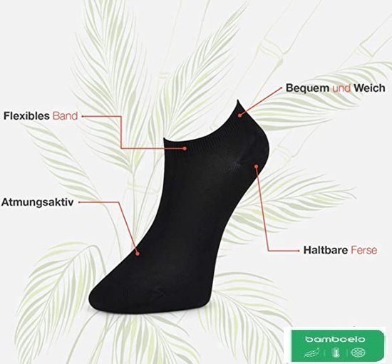 Nestly - Bali Sneaker Socks - Sneakersokken 6 Paar - Zwart - Dames & Heren - Bamboe Sokken - Kort Sokken - Antibacterieel - Maat 39/42
