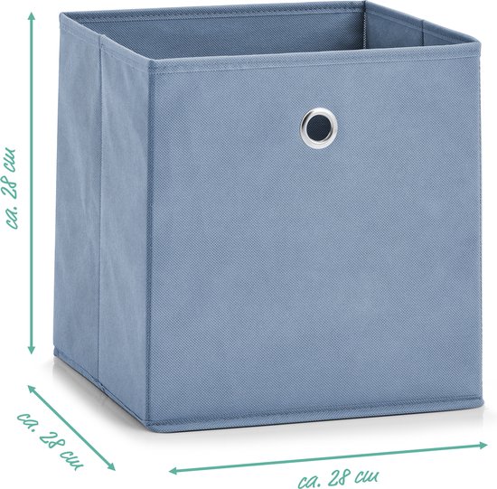Zeller opbergmand/kastmand - 22 liter - blauw - 28 x 28 x 28 cm