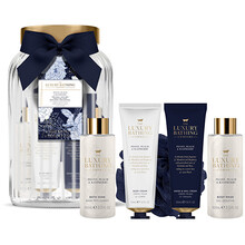 Body Care Gift Box ( Pivoňka, Broskev & Malina ) - Gift Set péče o tělo ve skleněné karafě