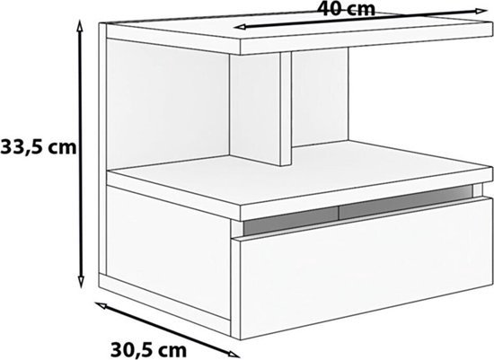 Nestly - 17-04 Stijlvol Nachtkastje met Hoes - Organiseer en Verfraai je Slaapkamer - 40x34x31 cm - Mdf Pijnboom