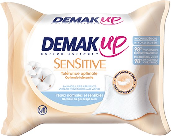 Demak’Up Sensitive Reinigingsdoekjes Make-up Remover - 2x23 stuks